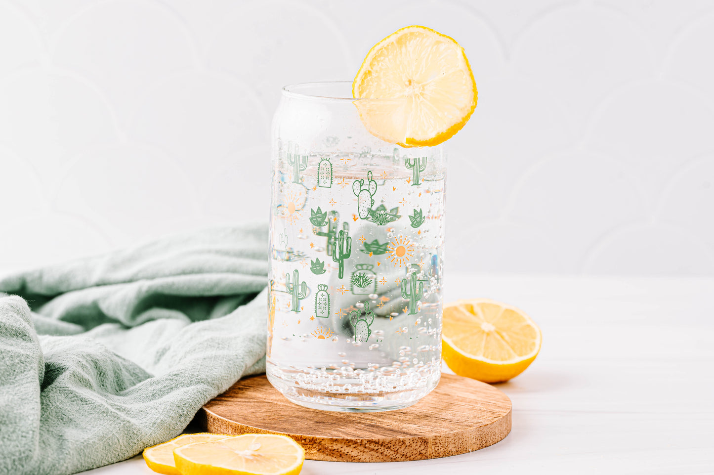 Prickly Cactus Glass Can