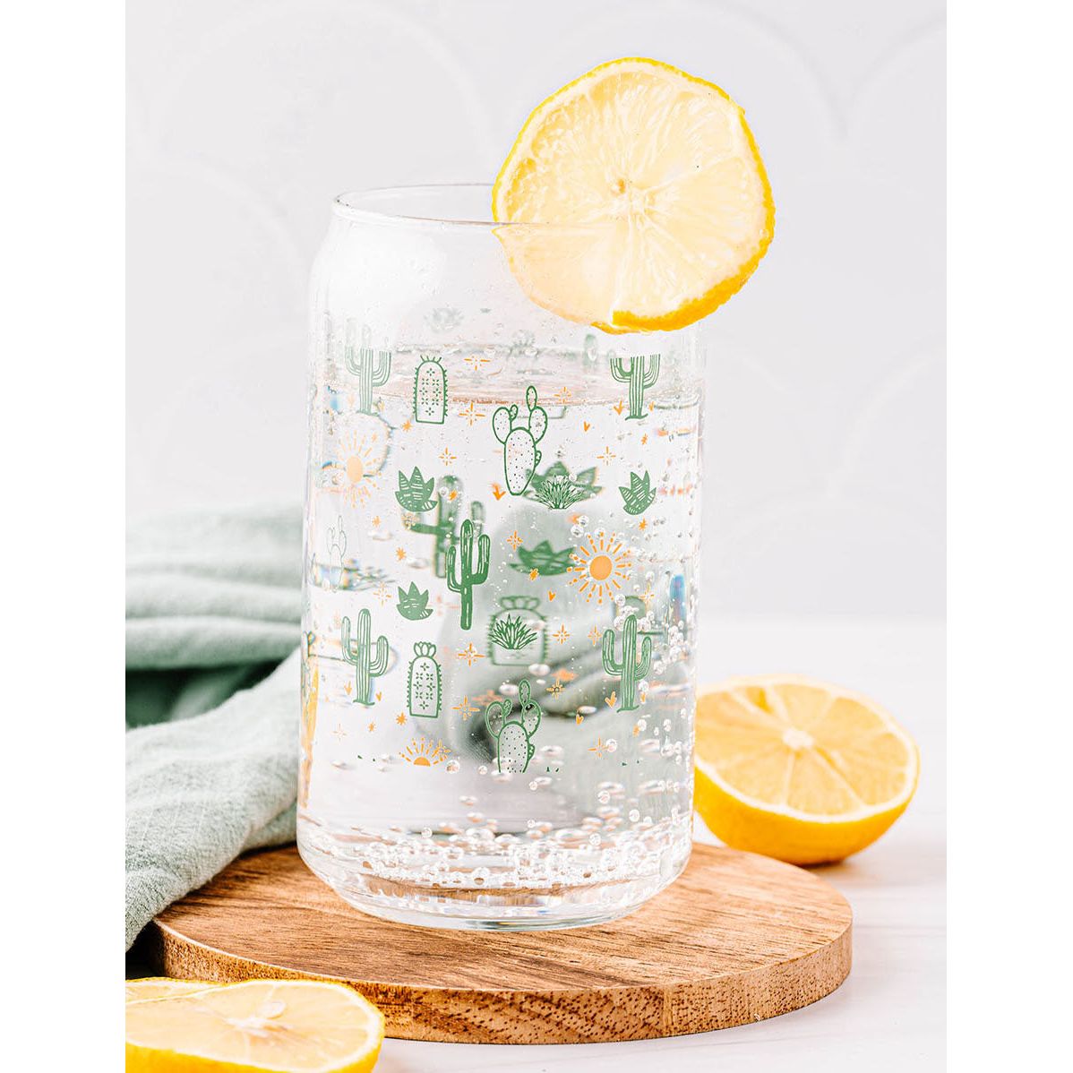 Prickly Cactus Glass Can