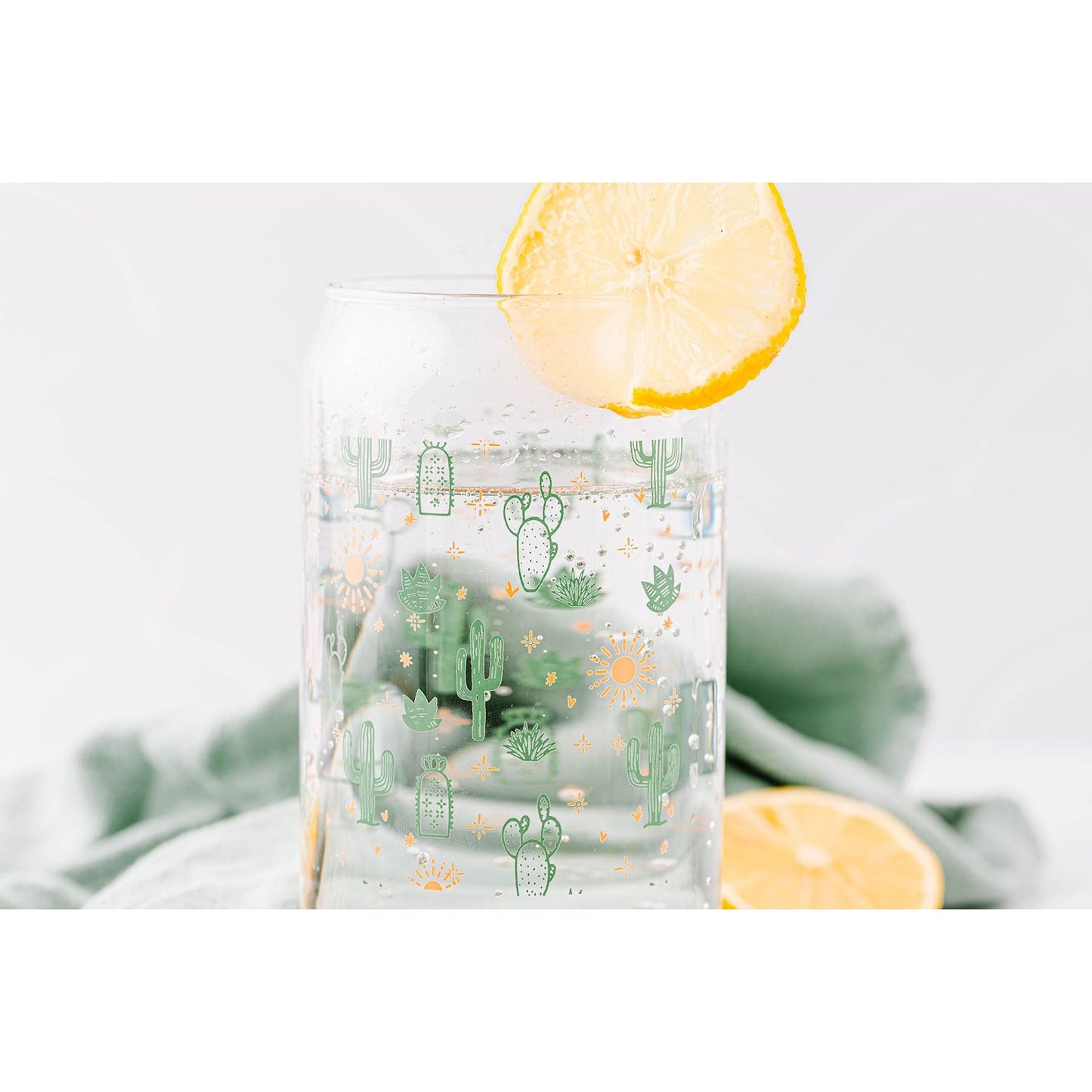 Prickly Cactus Glass Can