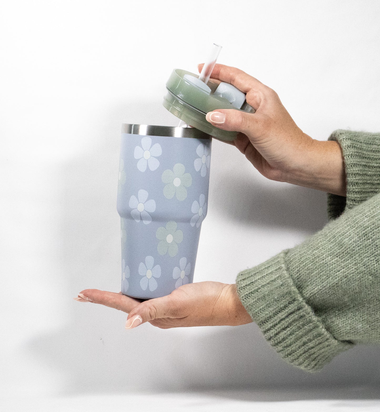 20oz Tumbler, Flower Print Mini Sip-and-Go Tumbler