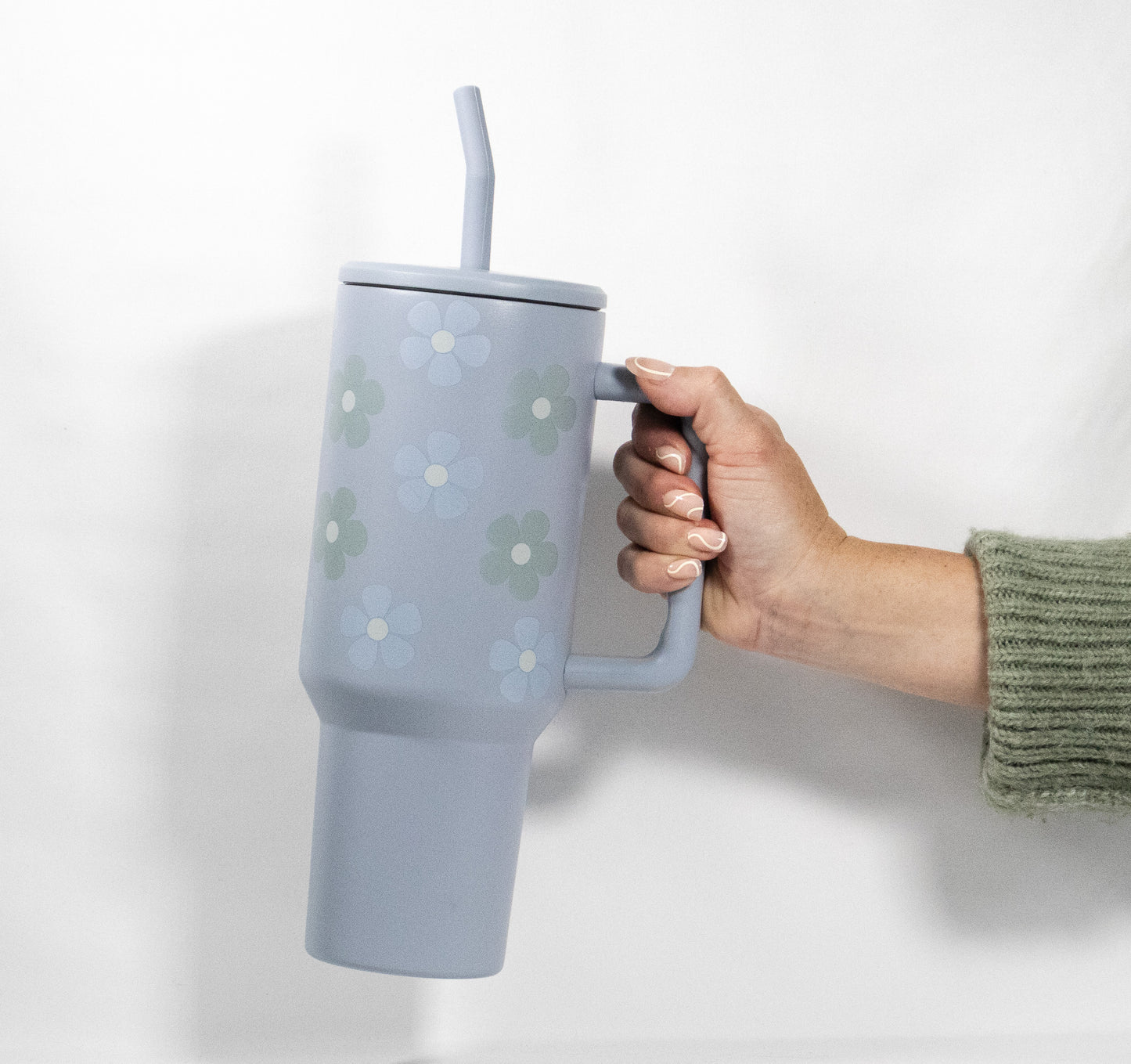 40oz Tumbler, Daisy Flower leak Proof Sip-and- Go Tumbler