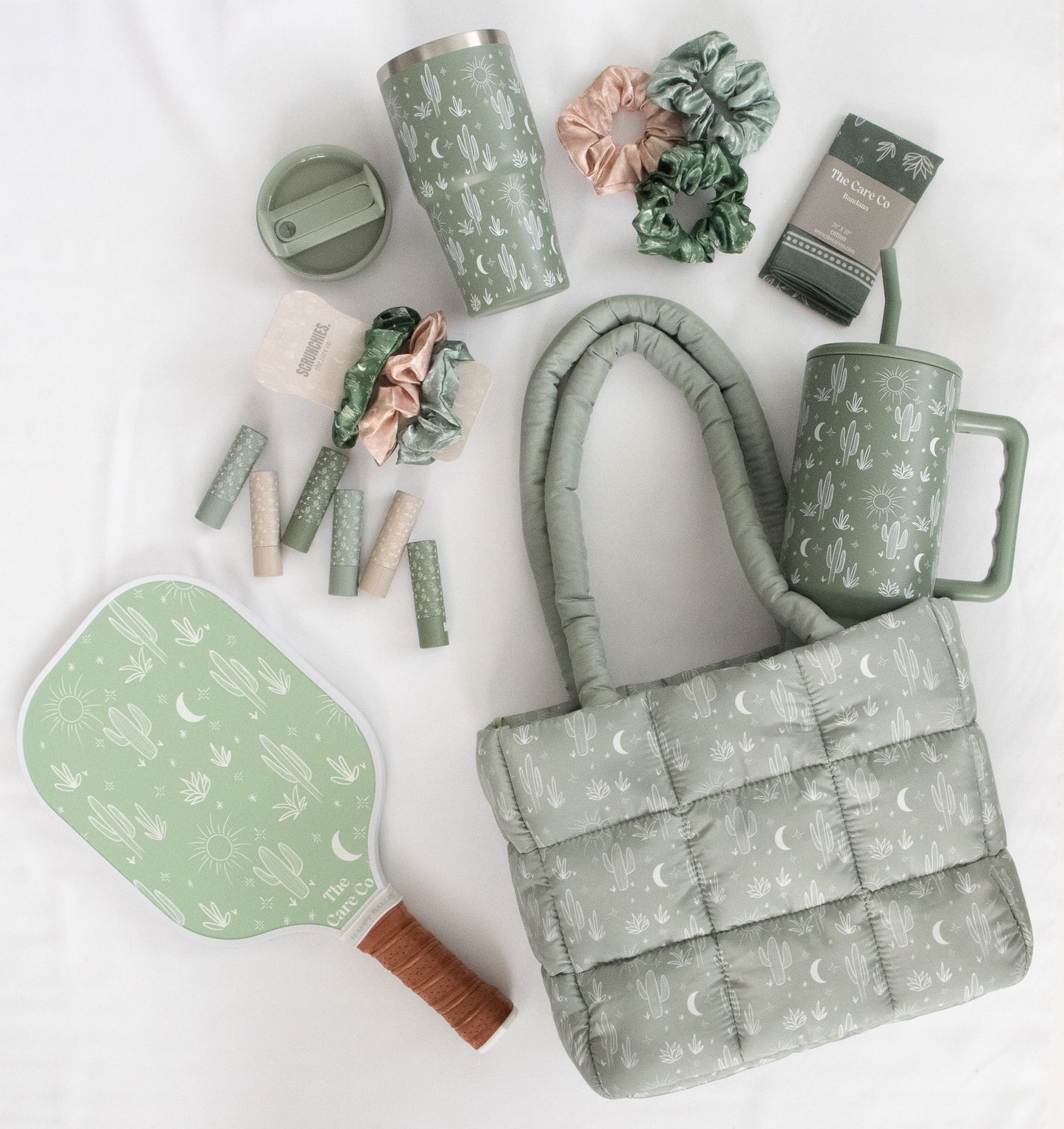 Quilted Puffer Tote Bag, Cactus Cloud Bag