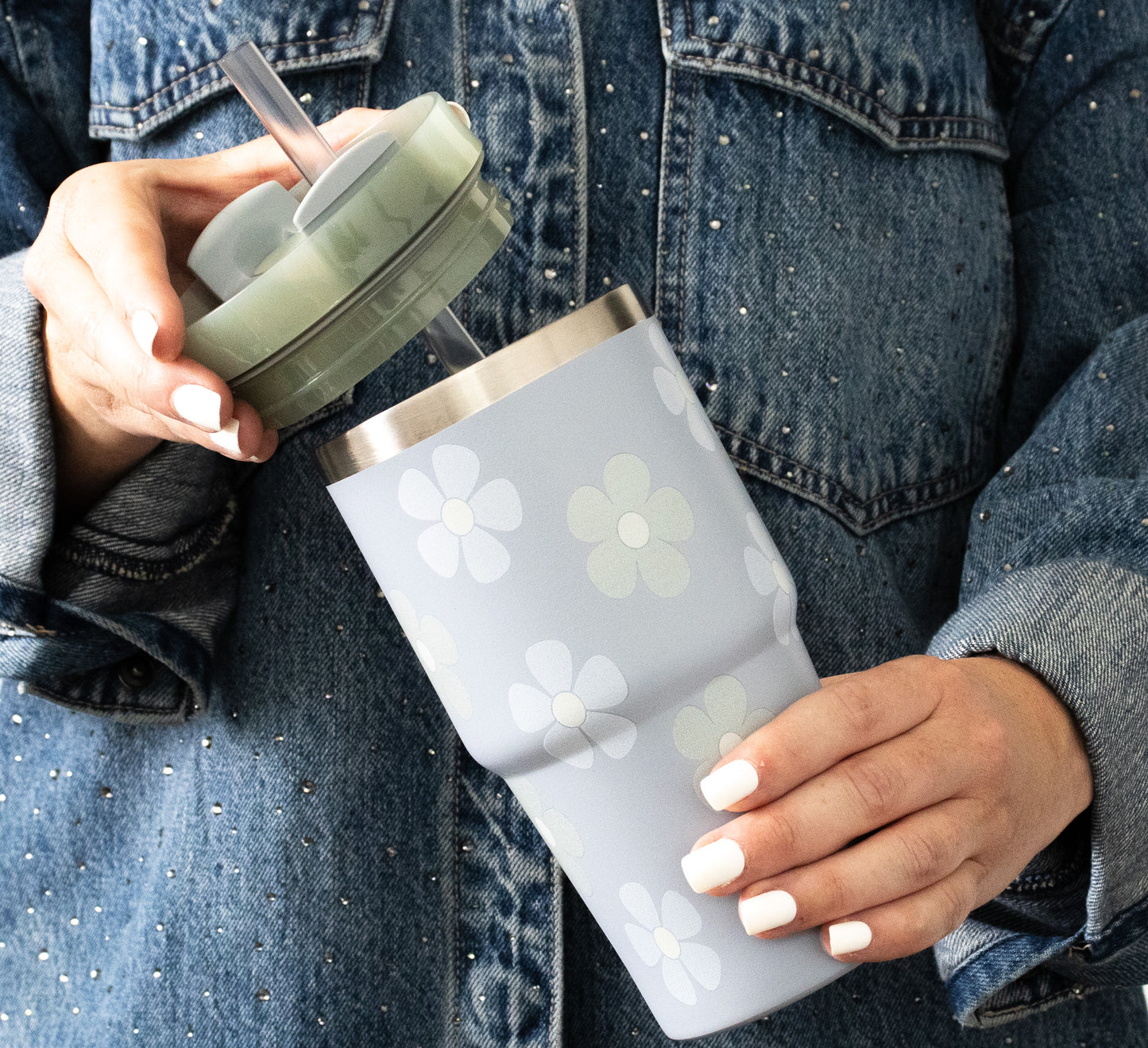 20oz Tumbler, Flower Print Mini Sip-and-Go Tumbler