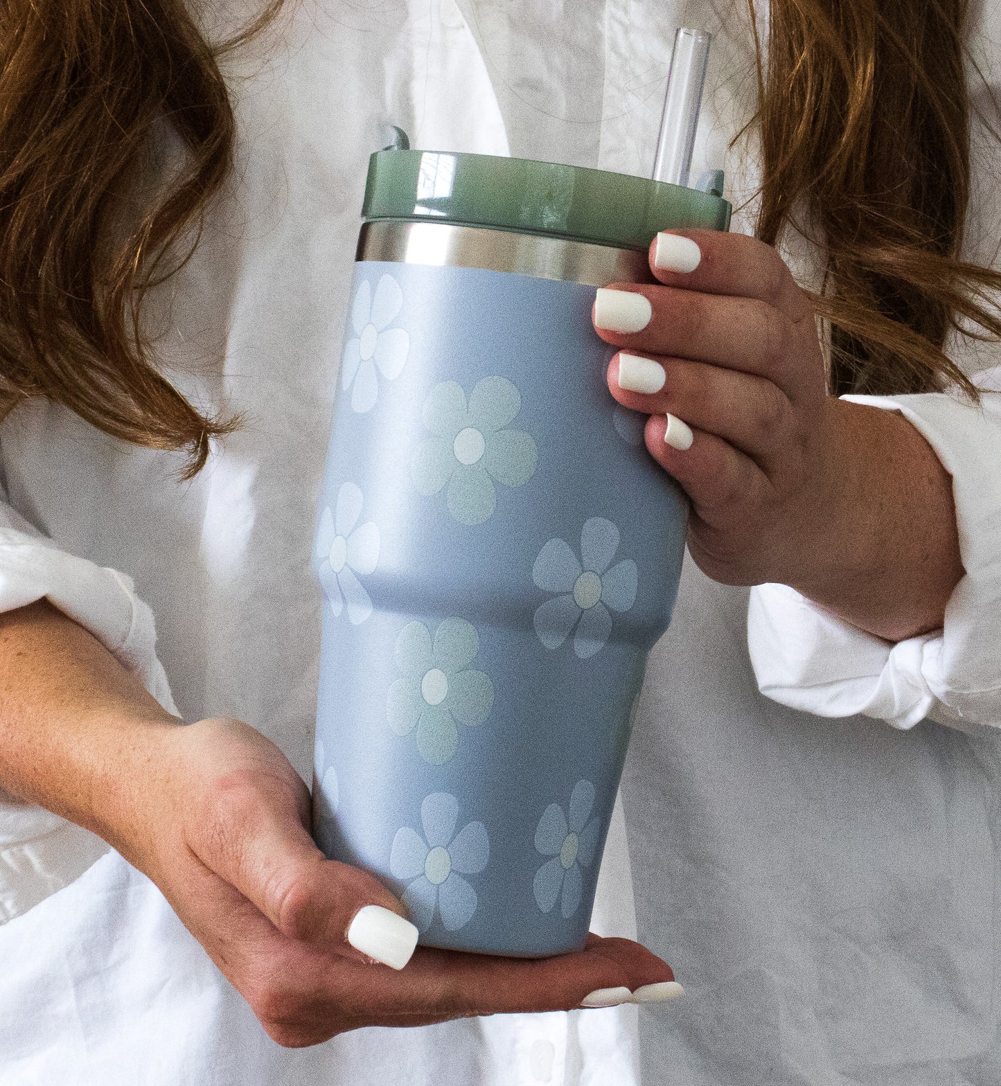 20oz Tumbler, Flower Print Mini Sip-and-Go Tumbler