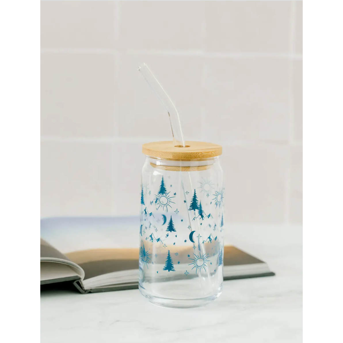 Howdy Glass Can with Bamboo Lid & Straw – The Care Collective Co