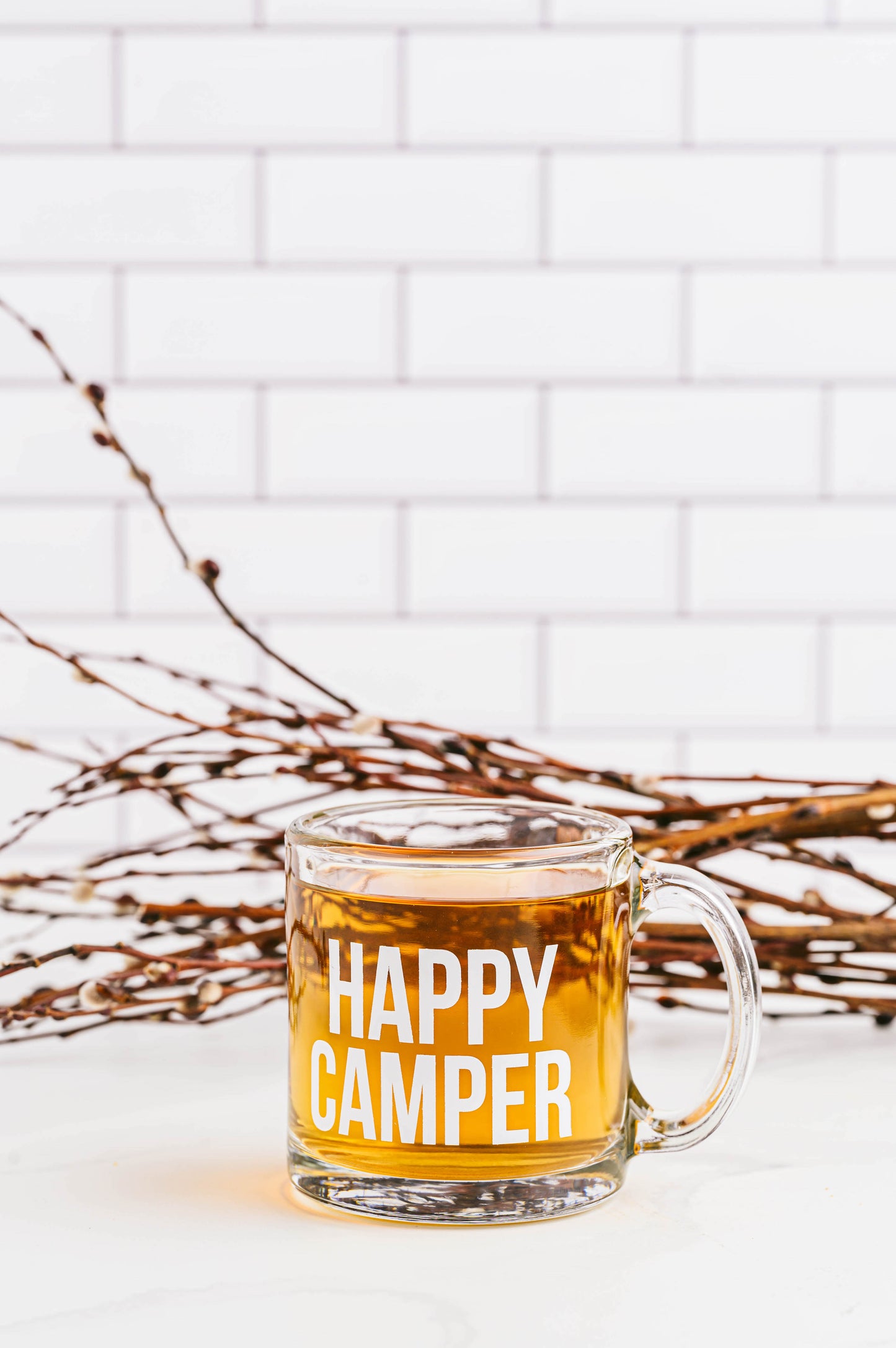 Happy Camper Glass Mug