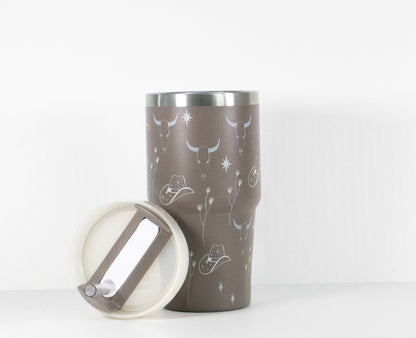 20oz Tumbler, Western Print Mini Sip-and-Go in Espresso