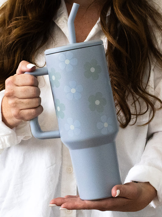 40oz Tumbler, Daisy Flower leak Proof Sip-and- Go Tumbler