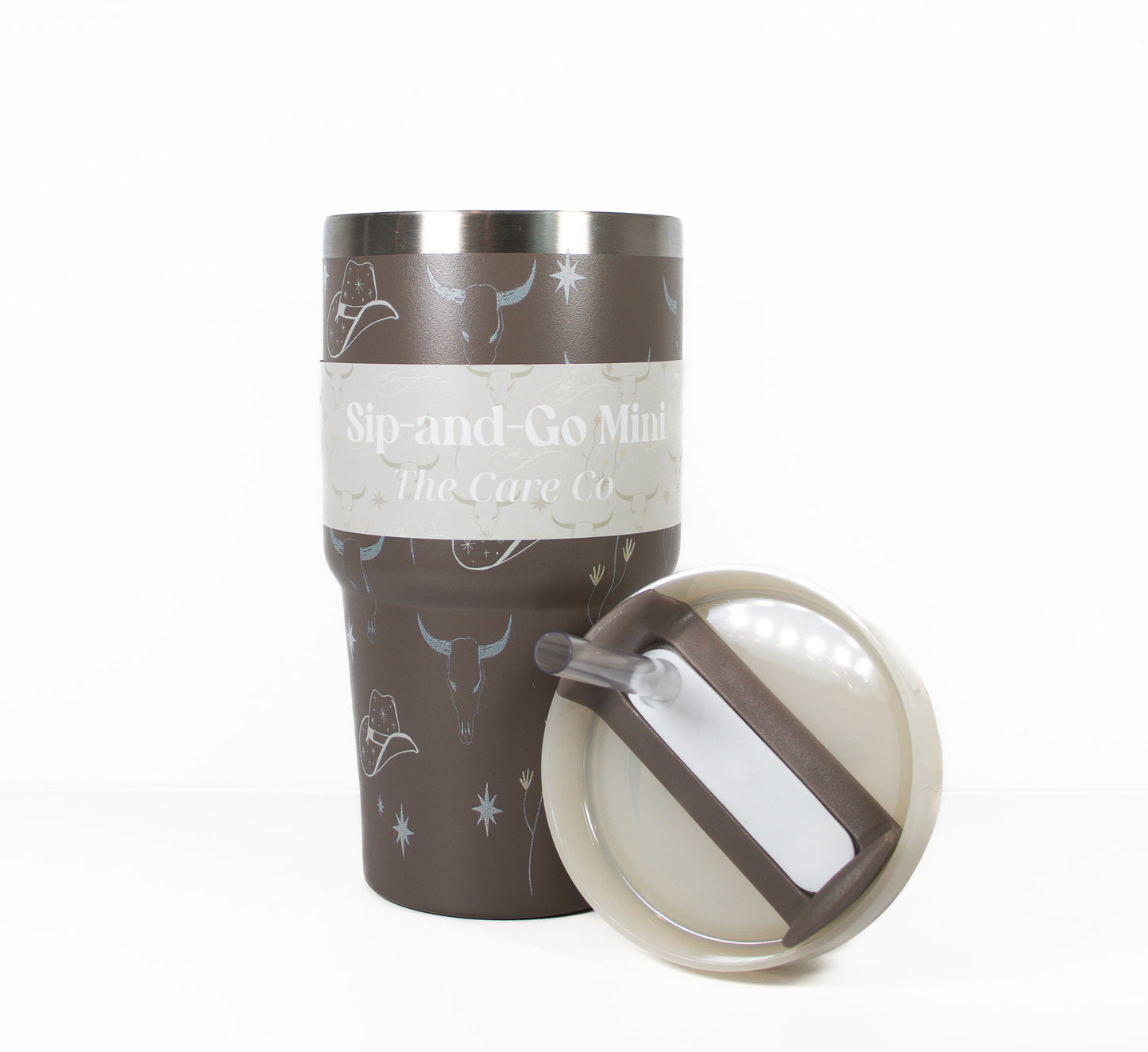 20oz Tumbler, Western Print Mini Sip-and-Go in Espresso