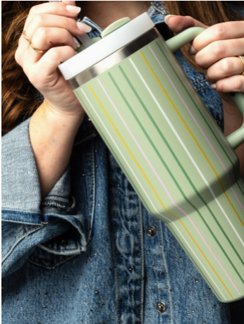 Stripes and Sips 40oz Sip-and-Go Tumbler