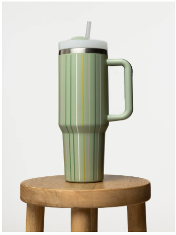 Stripes and Sips 40oz Sip-and-Go Tumbler