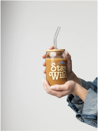 Stay Wild Glass Can|Latte Glass