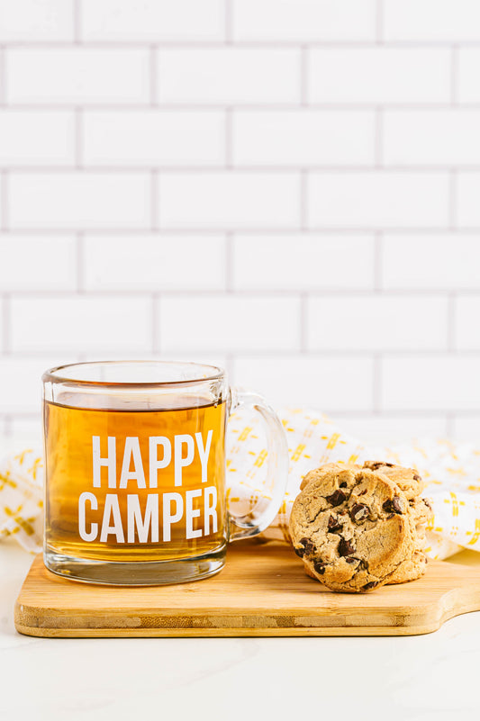 Happy Camper Glass Mug